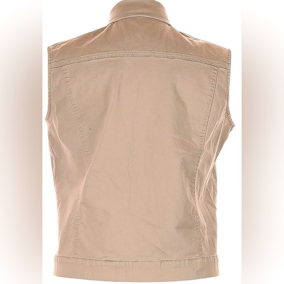 ❄️LAYERS! BendOver denim vest - Tan- size 16 - Picture 2 of 7
